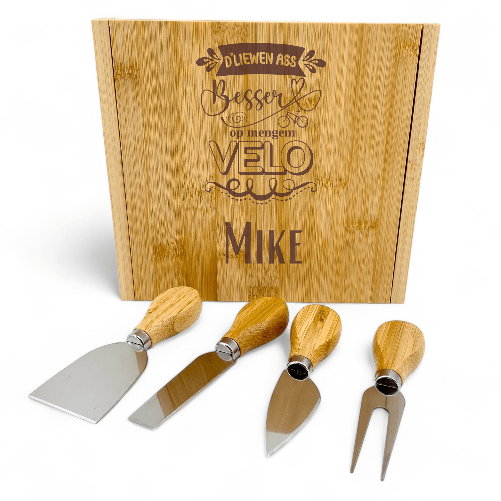 Personalized Cheese Knives Set with Bicycle Design Gift for Cycling Lovers